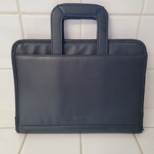 Black Foray Faux Leather Compartment/Organizer Bag